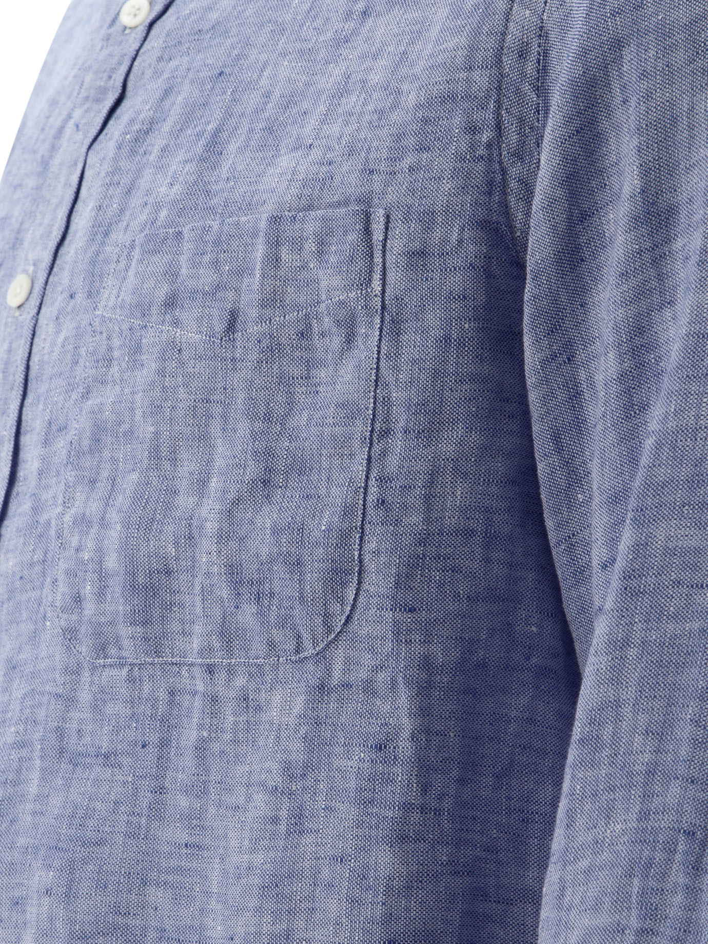 BEAMS PLUS Blue Oxford linen shirt